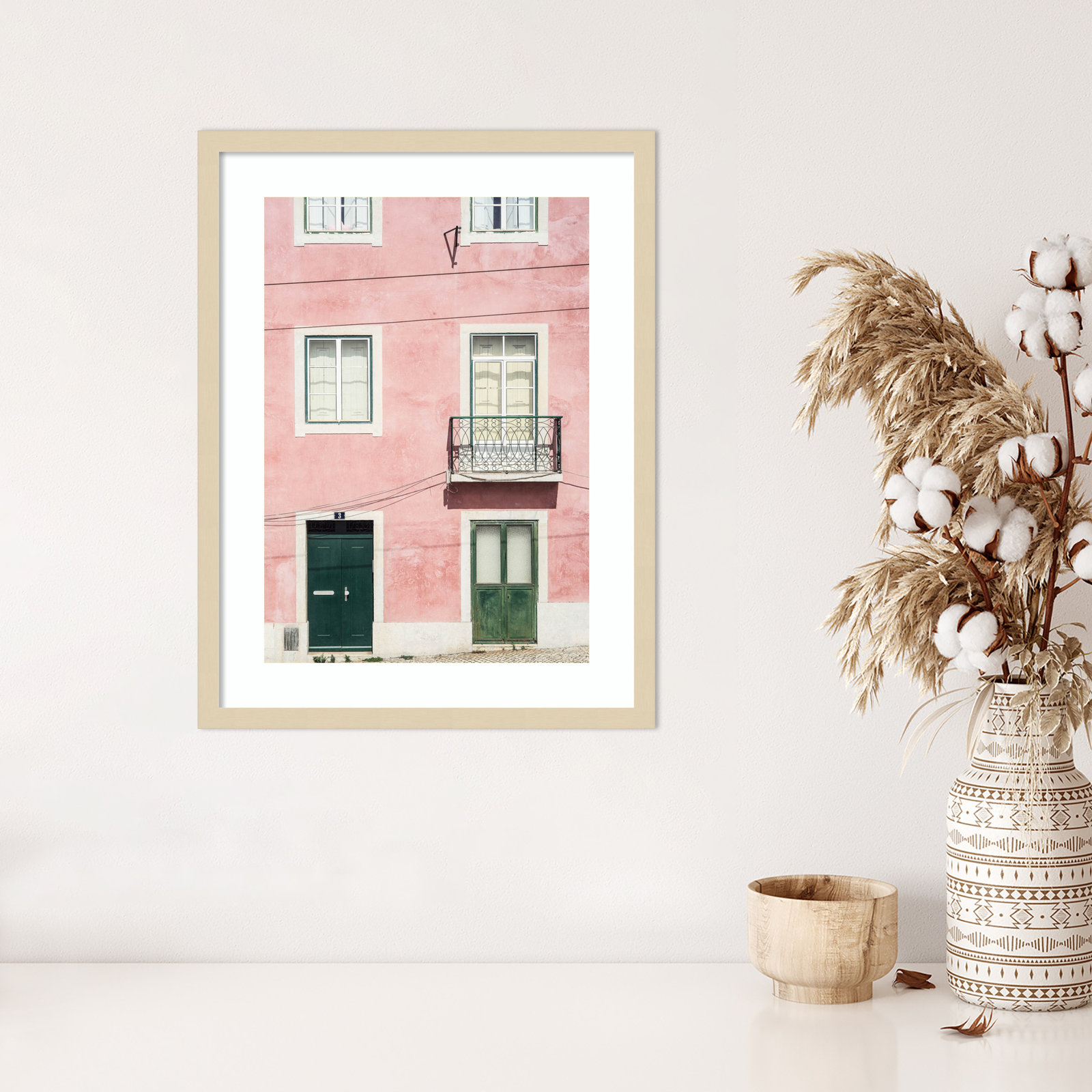 Daisey "Pink Parade" Print, Brown, 25" H x 19" W