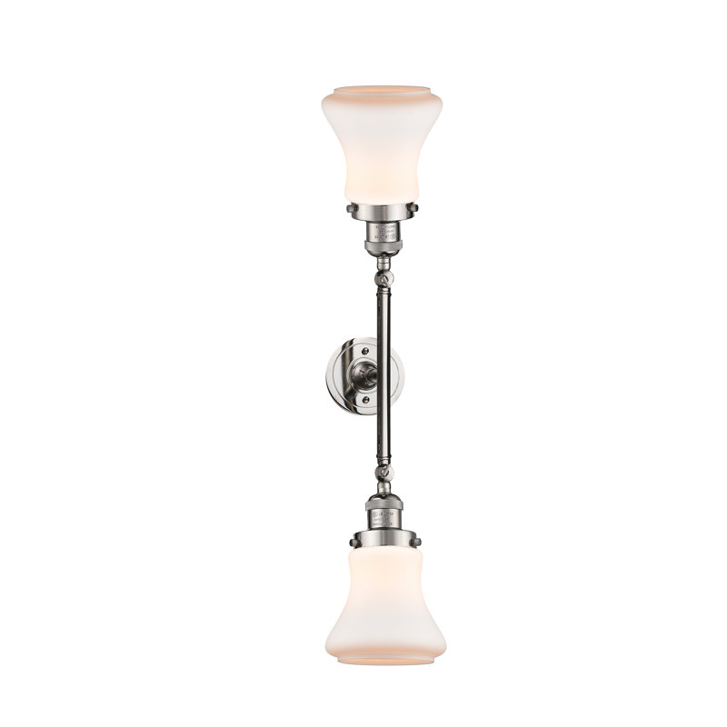 Edda 2 - Light Dimmable Vanity Light, Polished Nickel, Matte White, Bulb Not Included
