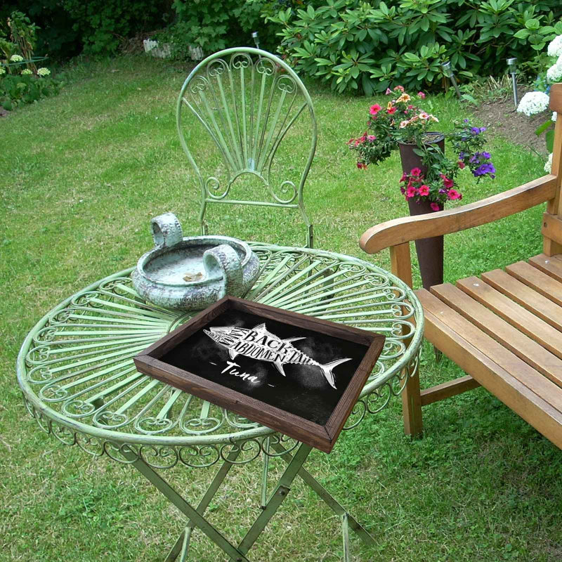 Plateau de service élégant, 100% panneau de fibres à densité moyenne et cadre en bois de pin, 11,8 po x 15,7 po | Épaisseur durable de 2,7 mm, parfaite pour le divertissement à domicile et le petit déjeuner au lit | Conception élégante, légère et facile à nettoyer