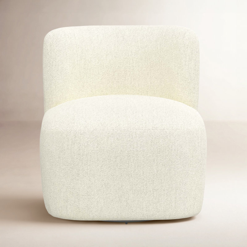 Fauteuil d'appoint pivotant rembourré Mariza, Tweed Sustain® toile Milsap