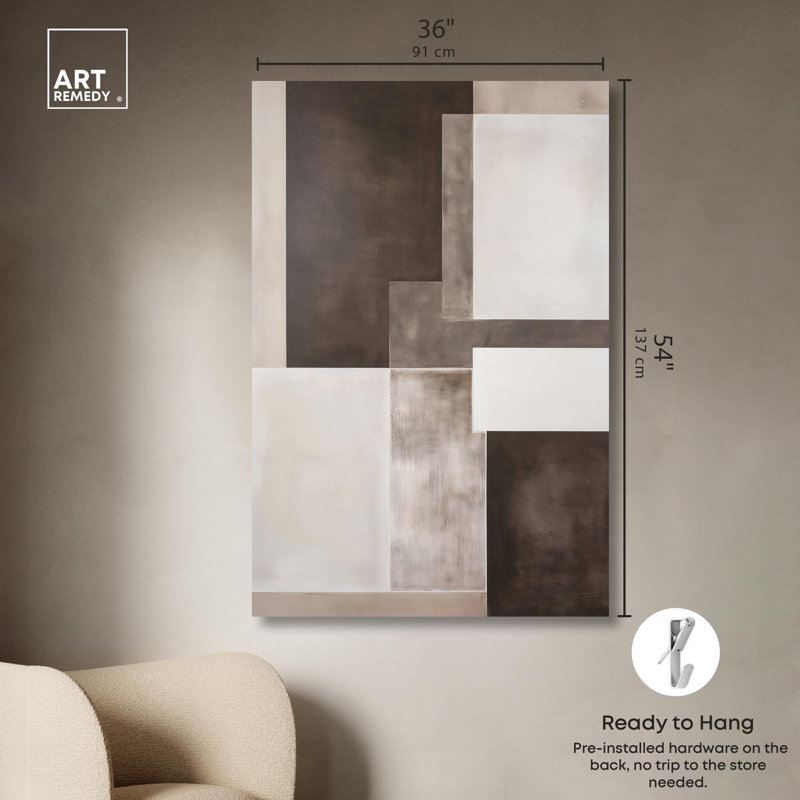 «Tonal Intersection II», art abstrait terre par Art Remedy, Toile tendue, H 54 po x l 36 po