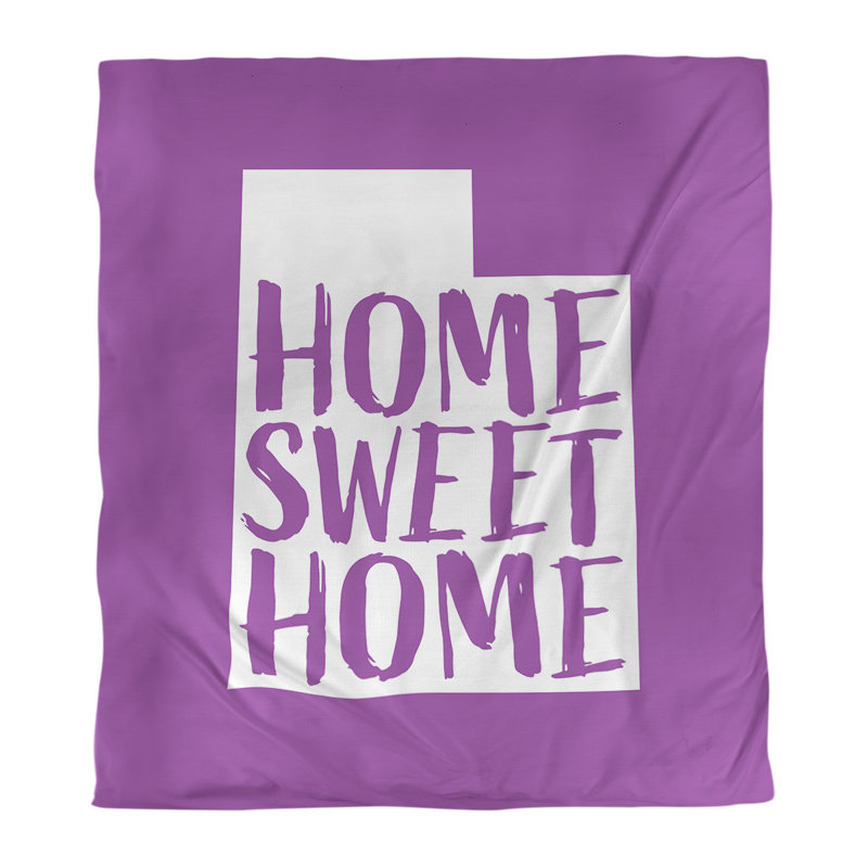 Housse de couette réversible simple à la maison en utah doux, Housse de couette pour grand lit, Violet, Microfibre