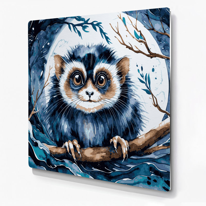 Faune, art mural bleu Loris, H 12 po x l 12 po