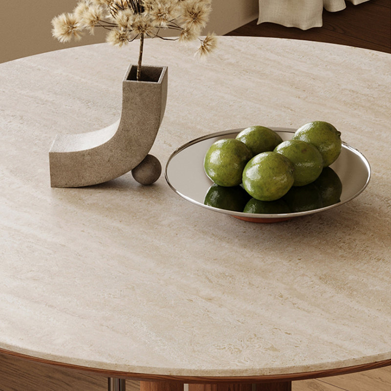 Table de salle à manger blanche et noyer, H 29,53 po x L 35,43 po x l 35,43 po