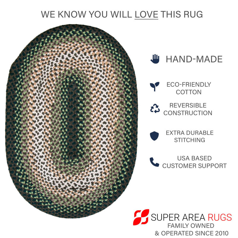 Chiem Cotton Geometric Indoor Rug, Oval 7' x 9'