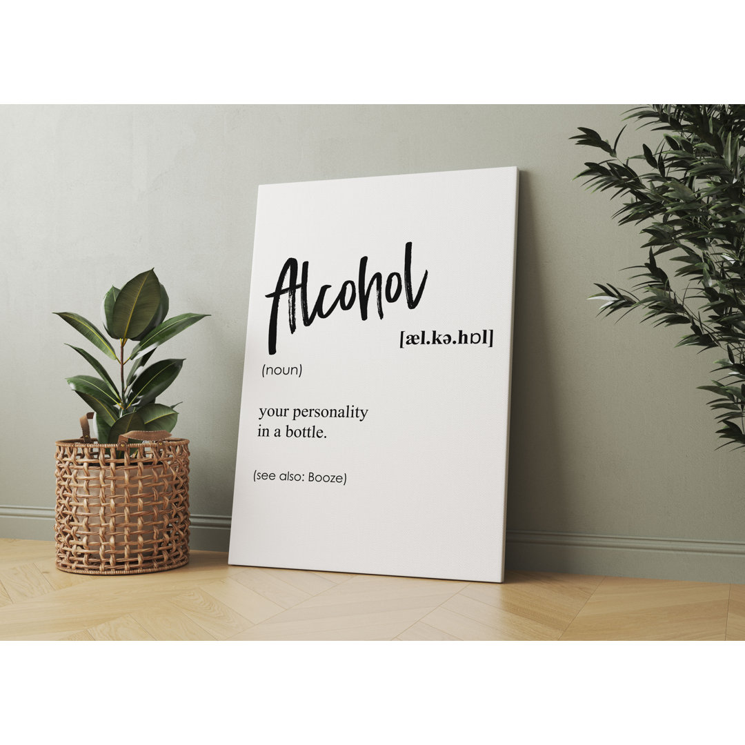 Leinwand-Typografie "Alkohol-Sprüche"