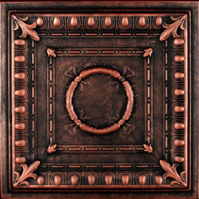 Tuile de plafond en polystyrène à collage romane 1,6 pi x 1,6 pi Romanesque Wreath