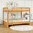 Queen Over Queen Bunk Bed With Ladder-690997028