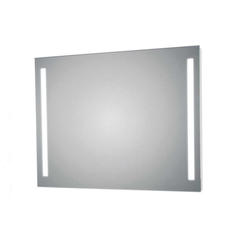 Flat Metal Lighted Wall Mirror, 27.6" H x 39.4" W