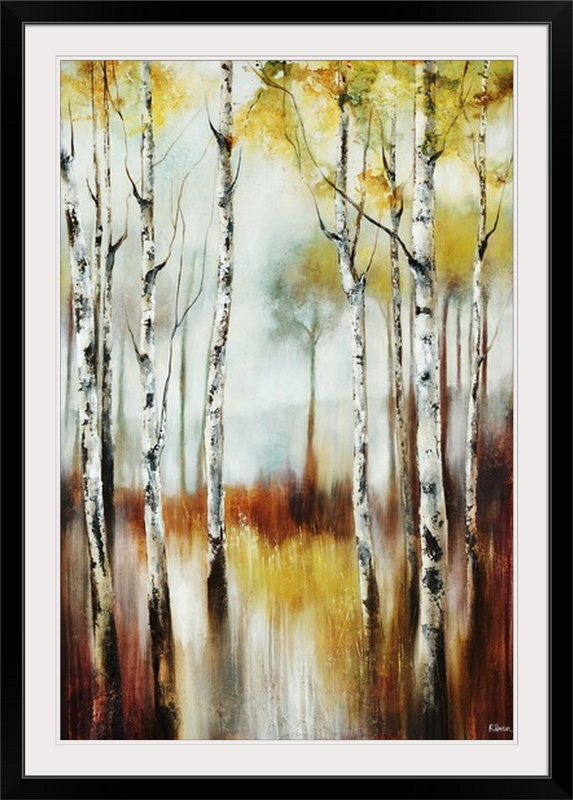 « thé silencieux » par peinture Rikki Drotar, Noir encadré, 26" H x 20" lx 1" p