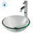 Clear Glass Circular Vessel Bathroom Sink with Faucet-3940389