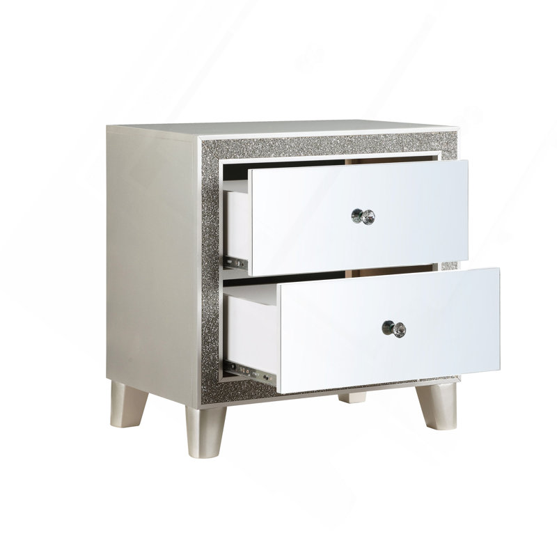 Table de chevet à finition miroir Sliverfluff