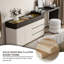 Meuble-lavabo extensible crème 47,24 po avec rangement
