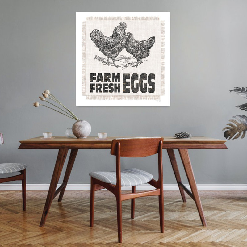 Farm Fresh Eggs, art contemporain, H 32 po x l 32 po