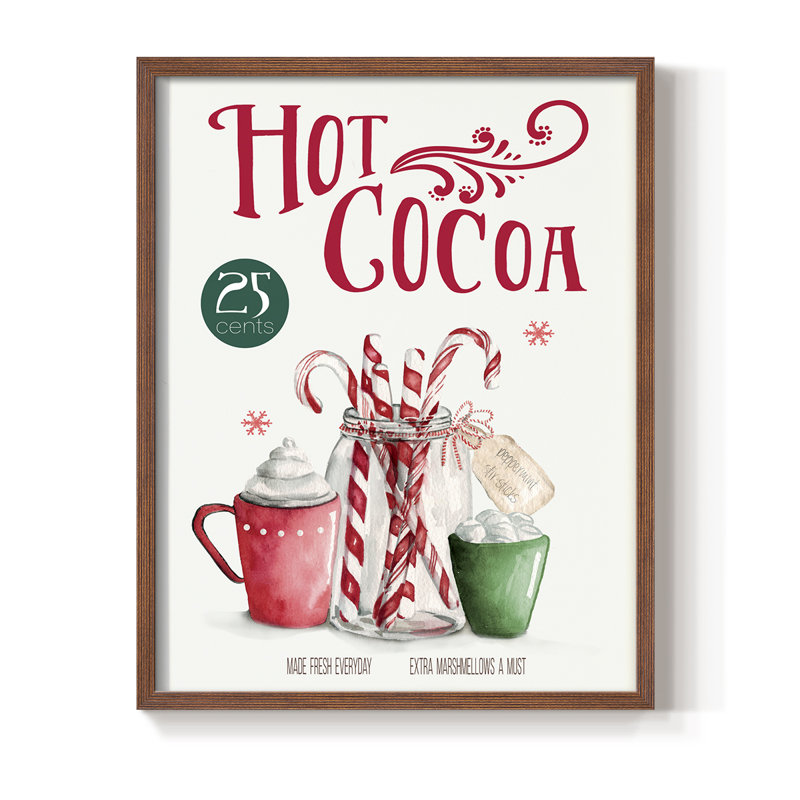 Hot Cocoa Framed Print - Solid Wood
