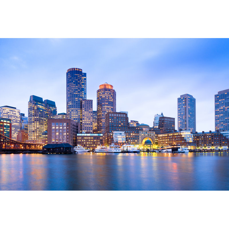 Financial District In Boston by Tifonimages - Wrapped Canvas Print, 30cm H x 46cm W