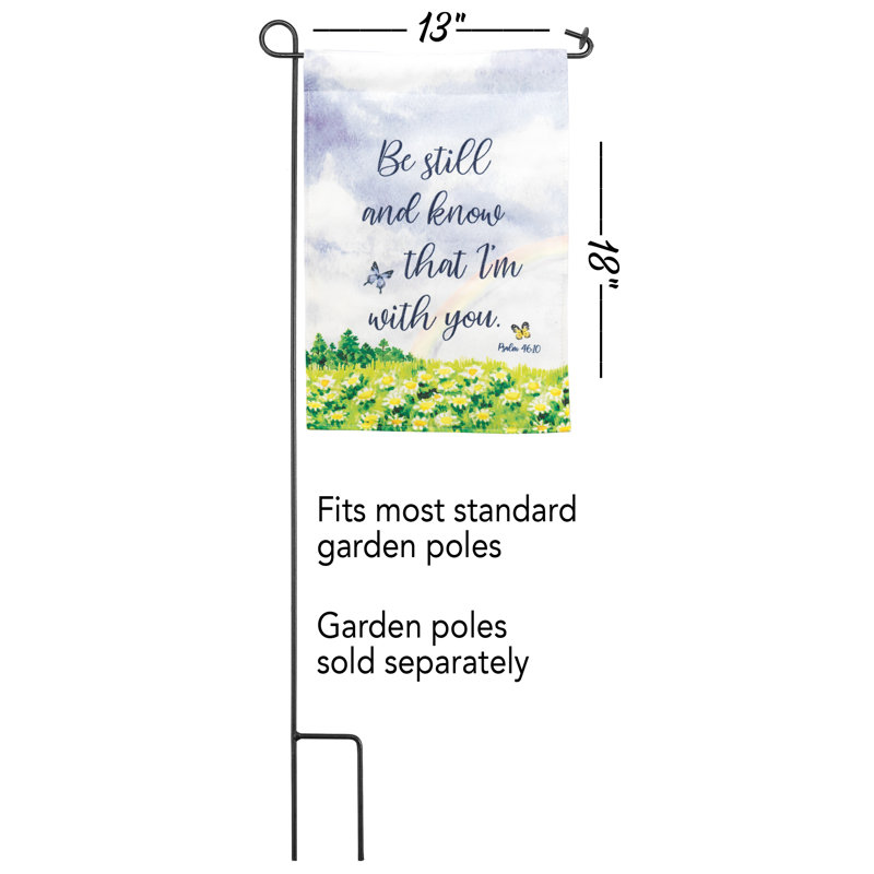 Drapeau de jardin en polyester 18 po x 13 po Be Still Psalm 46:10