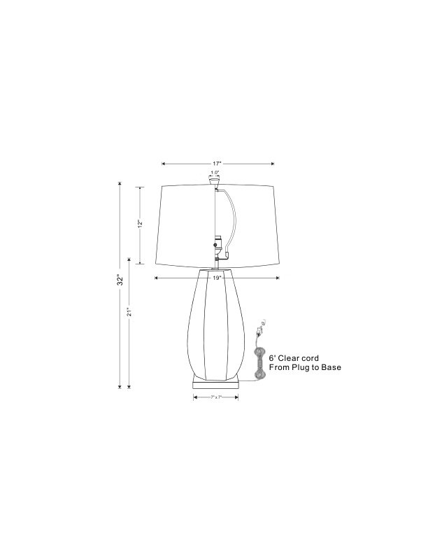 Lamerie Blue Table Lamp 32" H