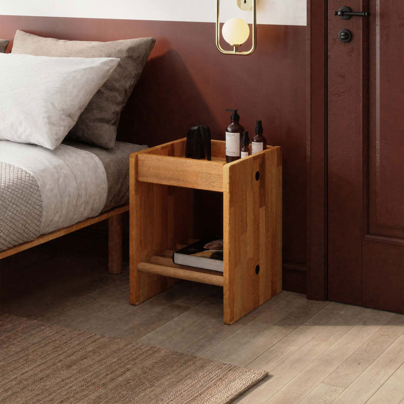 Table de chevet minimaliste en bois de hêtre massif pour chambre 14,9 po Manhattan