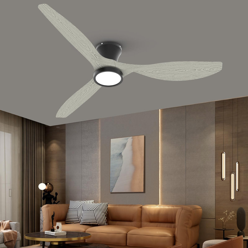 52 inch Ceiling Fan with Light and Remote Control, Oak