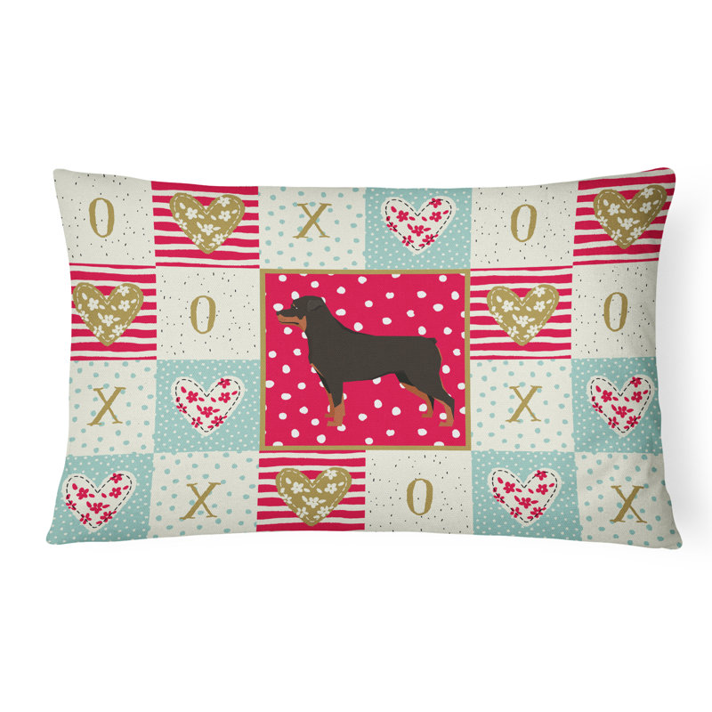  Coussin d'extérieur rectangulaire rembourré Rottweiler Love