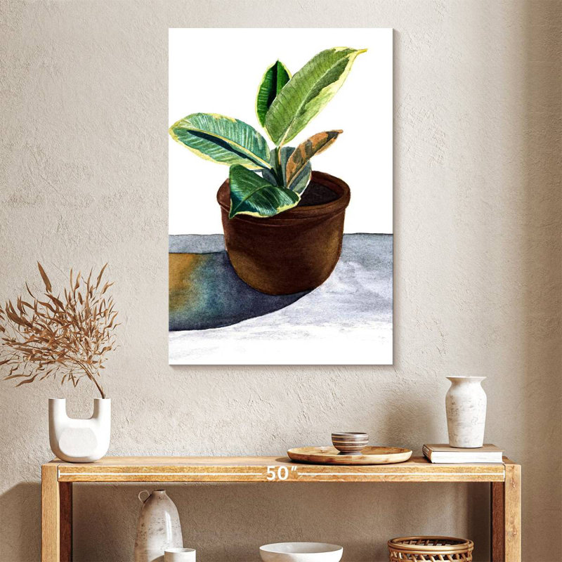 Plante dans un pot en céramique, H 39 po x l 26 po