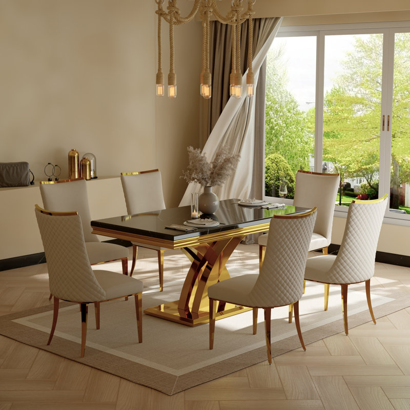 Chaise parsons capitonnée en velours, 6