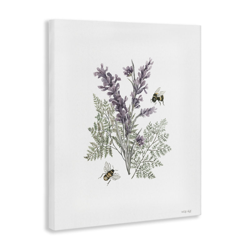 «Bumble Bees & Lavender», art mural sur toile par Cindy Jacobs, H 30 po x l 24 po
