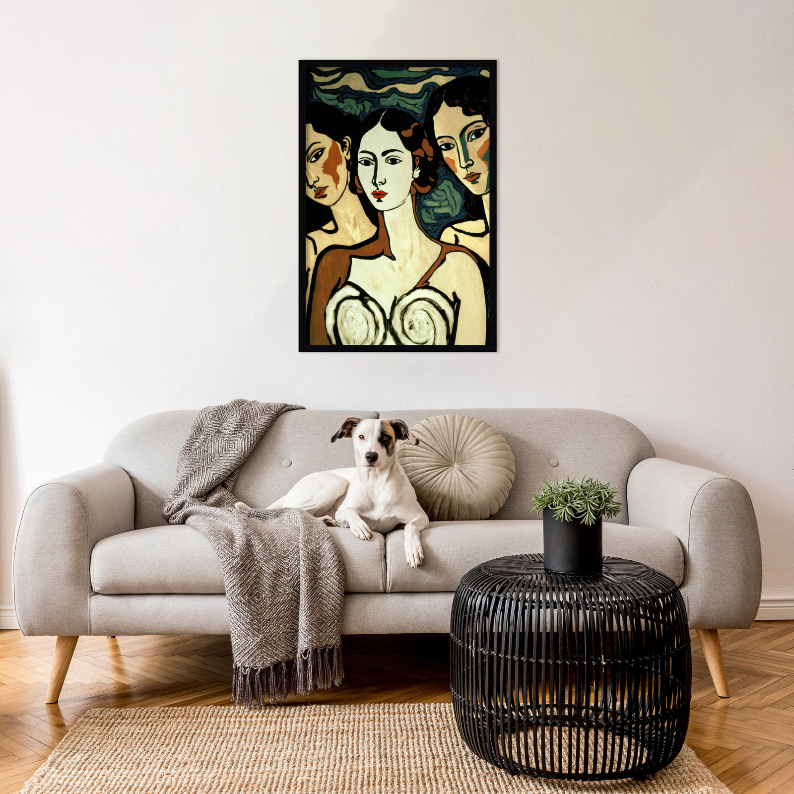 The Soul Sisters by Treechild  Wood Framed Wall Art Print, Black, 33" H x 23" W