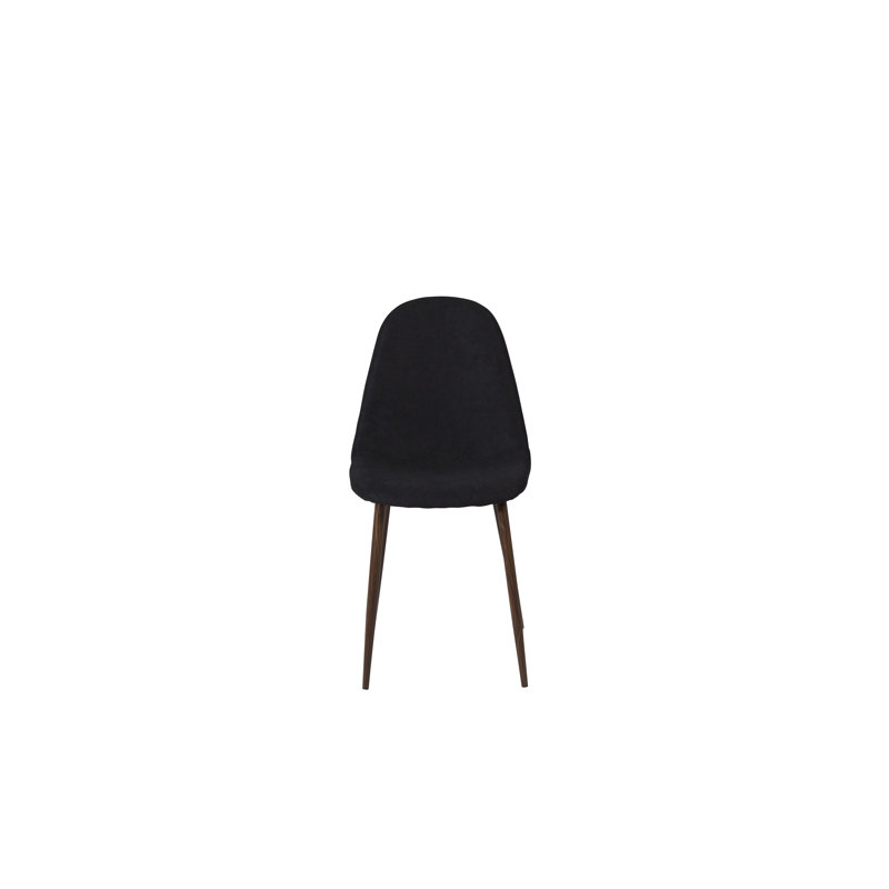 Anjalee 45.5cm H Polyester Blend Upholstered Side Chair, Black, Walnut