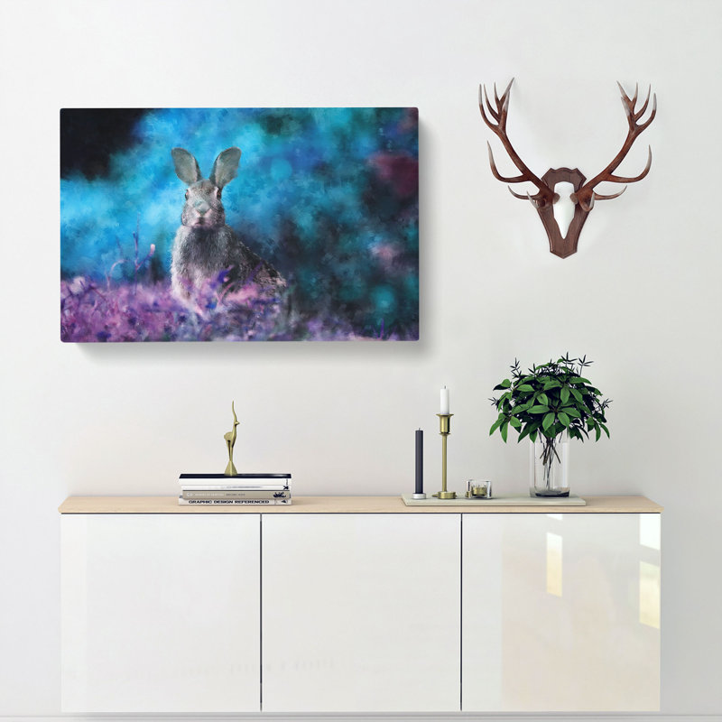 Curious Hare - Wrapped Canvas Painting, 35cm H x 50cm W x 3cm D