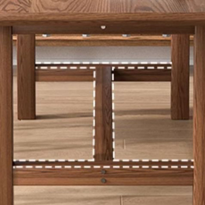 Table en bois massif avec des coins arrondis simples, H 29,53 po x L 55,12 po x l 27,56 po