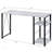 Vadna Antique White & Black Finish Writing Desk With 2 Tier Shelf And Metal Open Base, For Home Office And Study Spaces-16189059