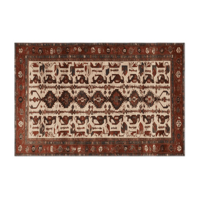 Tapis d'intérieur et d'extérieur brun Persian