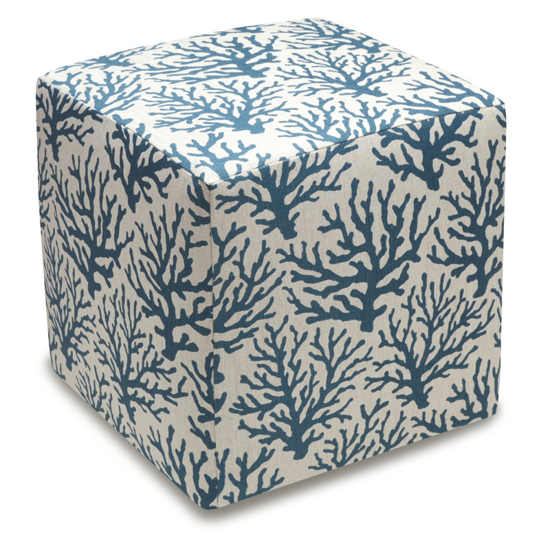 Tomblin Upholstered Ottoman, Navy Blue