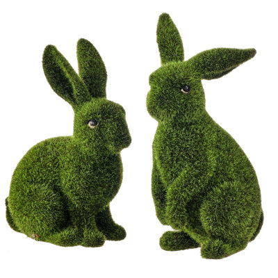 7-8" Resin Mossed Sit Bunny  