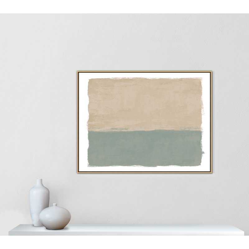 «Sage and Sand II - Landscape Version Print» par Natalie Carpentieri, L 49,5 po x H 37,5 po, Toile avec cadre