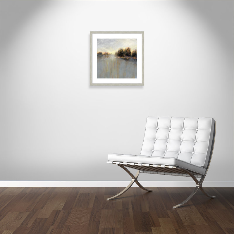 Rainy Sunset II - peinture encadrée, Cadre argent, H 24 po x l 24 po x P 1,13 po