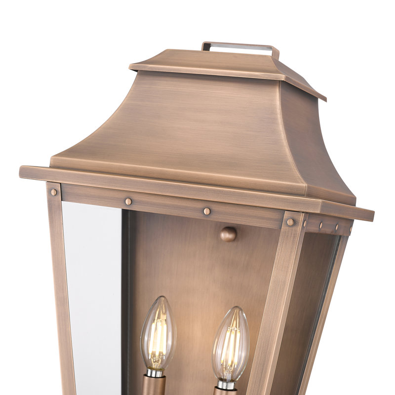 Lanterne murale d'extérieur Hazeldell, Patine cuivre, H 17,25 po x l 11 po x P 7,75 po