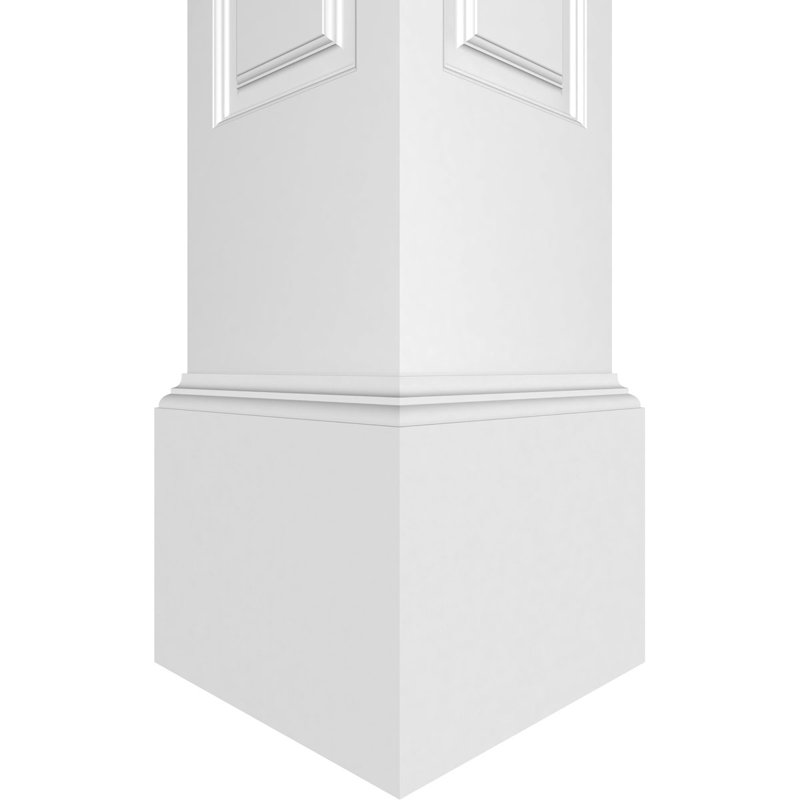 Square Non-Tapered Double Raised Panel PVC Endura-Craft Column Wrap Kit, Mission Capital & Base