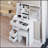 Compact and Practical Vanity Table Set with Cushioned Stool and Multiple Storage Layers-941154361