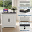 Table de chevet Farmhouse avec station de charge USB, 2 prises et port USB - Table de chevet à porte de grange coulissante avec armoire de rangement, table de chevet blanche pour chambre