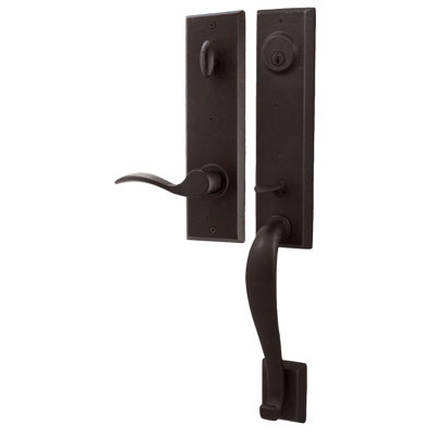 Molten Bronze Handleset with Single Cylinder Deadbolt and Door and Rosette