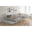 Lit simple / simple superposé avec lit gigogne Rangement - Aucun sommier requis, bois de pin massif-1414252457