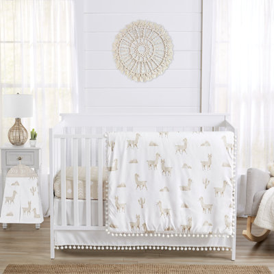 Boho Llama 4 Piece Crib Bedding Set