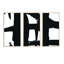 «Black and White Crossing Paths II - Mid-Century», ensemble d'art mural sur toile encadré moderne-72043289-72044474