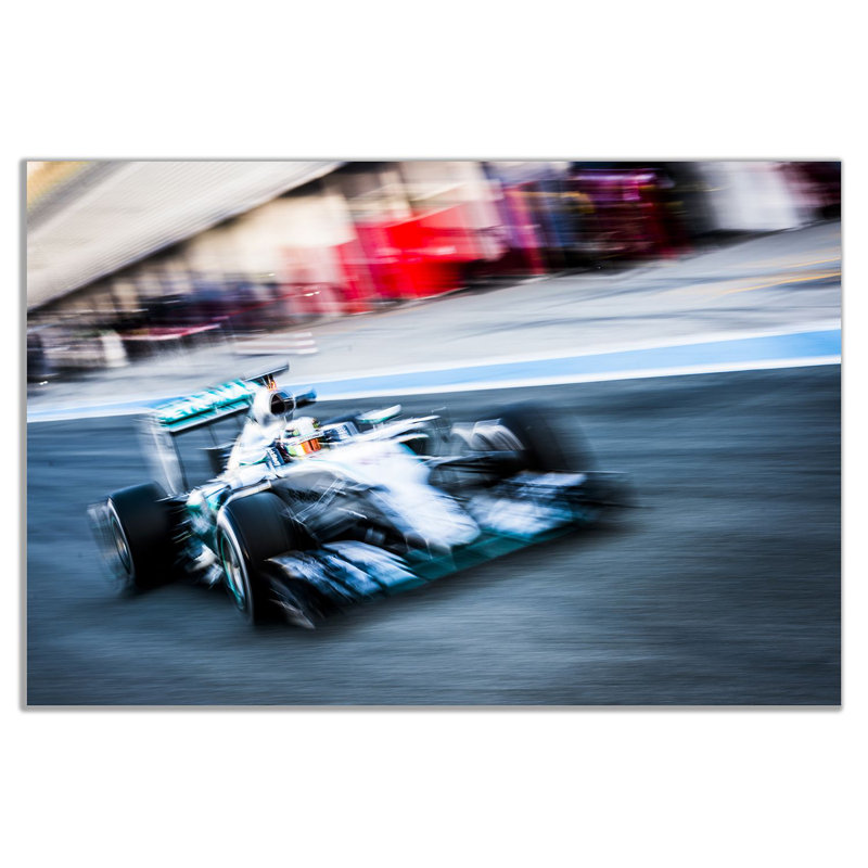 Mercedes F1 Hamilton - Wrapped Canvas Print, 20cm H x 31cm W
