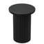 Table basse ronde cannelée noire et ensemble de tables de bout en bois massif de 22 pouces