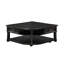 Table basse en bois gris anthracite, avec plateau relevable et tablettes de rangement supplémentaires