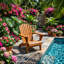 Chaise Adirondack pliable en bois de populus massif l 21 po x P 29,5 po x H 36,6 po Ehomexpert